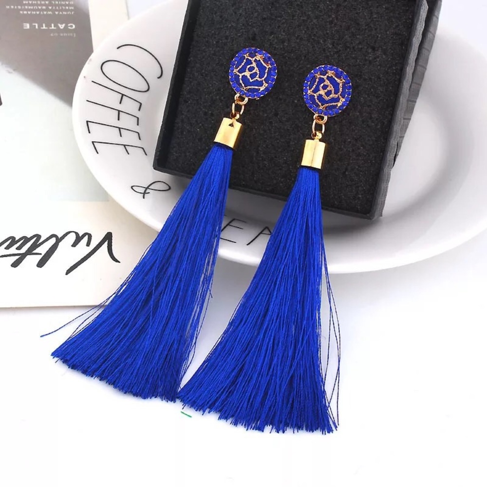 New Bohemian Crystal Tassel Earrings